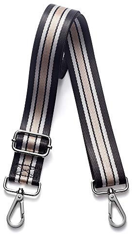 Kolti Purse Strap Crossbody Handbag Stripe Wide Adjustable, Nickel Buckle-17, 1.5 Inches