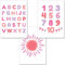 PREMYO Bilder Kinderzimmer Deko Mädchen - Alphabet ABC Poster Set Babyzimmer - Wandbilder Schlafzimmer Sonne Rosa A4