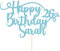 Personalised Happy Birthday Glitter Cake Topper - Light Blue Any Name & Any Age Glitter Cake Decoration and Sprinkles - Happy Birthday Decorations - Personalised Toppers for Cakes by Cakeshop