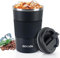 Aolieh Travel Mug, Insulated Coffee Cup,Double Walled Travel Mug Vacuum Insulation Stainless Steel with Leakproof Lid Eco-Friendly Reusable Cup for Coffee,Tea and Beer(Black-380ML)