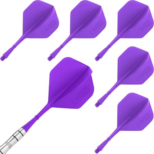 CyeeLife Dart Schäfte und Flights aus einem 6 Stück,Dartpfeile Zubehör CF01 Volett