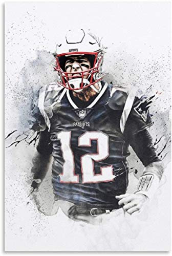 ZRRTTG Leinwand Bilder Kunst 60x90cm Der Legendäre American Football-Star Tom Brady Sports 7 Und Picture Modern Family Bed Room Decor Malerei Poster Druckt Gedruckte Kein Rahmen