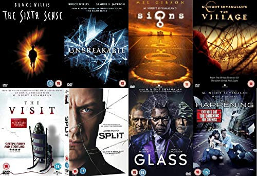 M. Night Shyamalan 8 Movies Collection DVD - The Sixth Sense, Unbreakable, Signs, The Village, The Visit, Split,Glass, The Happening