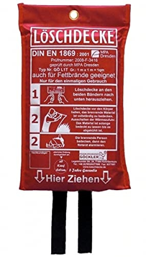 Löschdecke 1 x 1 Meter, DIN EN 1869