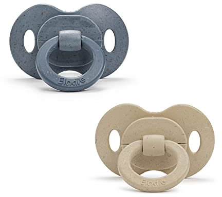 Elodie Details Baby Schnuller 2er Pack, aus Bambus, Größe ab 3 Monaten - Kiefergerechte Form - BPA-freies Silikon - Tender Blue/Pure Khaki
