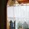 A.Monamour Gardine Scheibengardinen Kurzstores Weißer Baumwolle Halbtransparenter Gehäkelte Quasten in Herzform mit Schlaufen Kurzgardinen Küchengardine Küche Fenster Kurz Vorhang Stores Bistrogardine