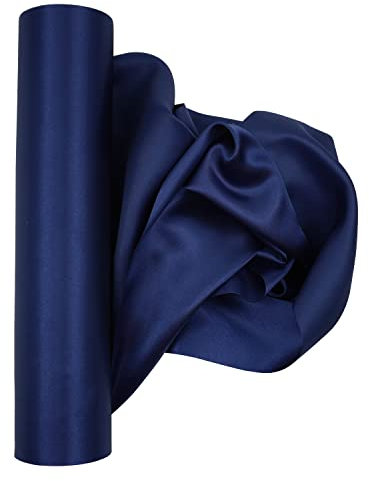 Trimming Shop 29cmx20m Marineblau Solid Satin Rolle Groß Stoff Perfekt für Stuhl Schärpe Herstellung Schleife Nähen Hochzeitsstrauß Dekor Zeremonie Grand Öffnung Tischläufer Blumenmuster DIY Party