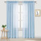 DWCN Sky Blue Sheer Curtains Semi Transparent Voile Rod Pocket Curtains for Bedroom and Living Room, 52 x 95 inch Long, Set of 2 Panels