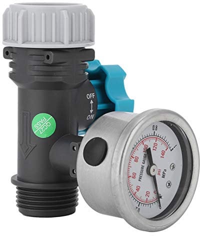 Valvola di Controllo Del Flusso D'Acqua, G3/4In Regolatore di Irrigazione per Prato da Giardino in Serra con Manometro Supporto Regolazione Della Pressione Visualizzata
