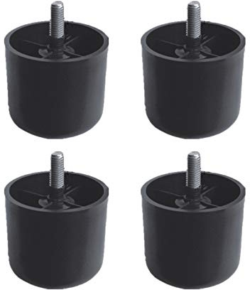 Set mit 4 Möbelfüßen, Möbelbeinen, Kunststoff-Möbel-Ersatzfüße, M10 Bolzen, Sofa-Füße für Küchen, Sessel, Sofa, Couch, Schwarz (1)