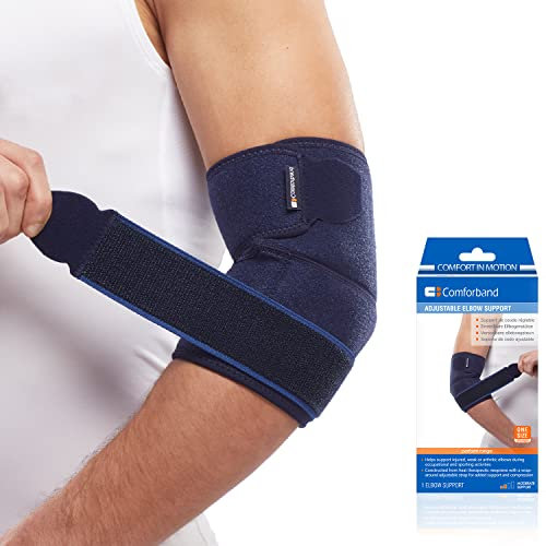 Comforband Verstellbare Ellenbogenbandage für Epicondylitis, Tennisarm, Golferarm, Bursitis, Ellenbogenverstauchungen, Zerrungen, Sehnenentzündung, Arthritis, Erholung von Sportverletzungen –