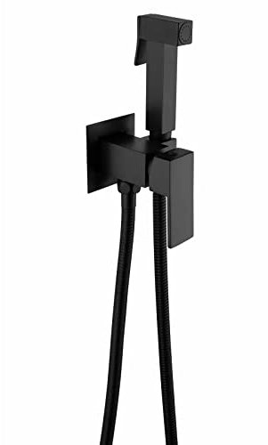 Handbrause Bidet Wc Bidet Spray Bidet Sprayer for Toilet Washbasin Handbrause Toilette mit Schlauch Eckventil kaltes Wasser Bidet Brause Messing,Schwarz
