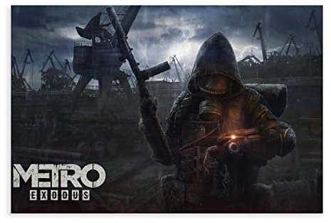 RIELLI Metro Exodus-Spiel 9 Leinwand-Poster, Wandkunst, Dekoration, Bild, Gemälde für Wohnzimmer, Schlafzimmer, Dekoration, Rahmen: 30 x 45 cm
