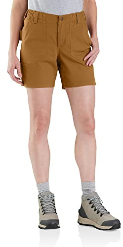 Carhartt Damen Rugged Flex Relaxed Fit Canvas Arbeitsshort, Braun (Carhartt Brown), 36