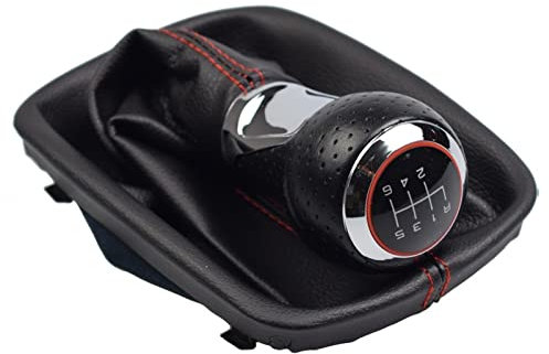 Schaltknauf Für AUDI A4 B6 8E 2000-2004 A6 C5 4B 1997-2005 Auto 5 6-Gang Auto Styling MT Schaltknauf Hebel Stick Gamasche Kofferraumabdeckung Fall (Color : R-6 Speed)
