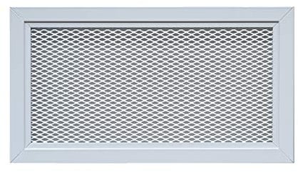 Griglia di Ventilazione in Alluminio Perforato con Rete 30 x 15 cm Metallica Verniciata a Polvere di Colore Bianco RAL9016, Griglia di Ventilazione in Metallo Bianco per Esterni/Interni.