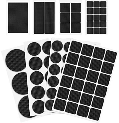 OSDUE Anti Rutsch Pad, 5mm Rutschhemmer für Möbel, Filzgleiter Selbstklebend Set, Antirutschmatte Möbelstopper Antirutsch Pads für Möbelfüße Stuhlbeine, Hartholzböden (93 Stücke-Schwarz)