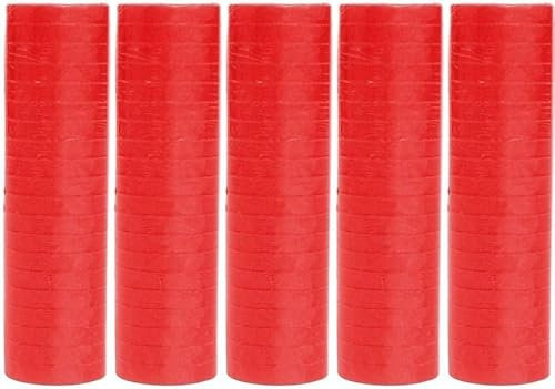 Luftschlangen Papier bunt Party Deko Geburtstag Hochzeit Set holografisch, Stück:5 Stück, Luftschlangen:Rot