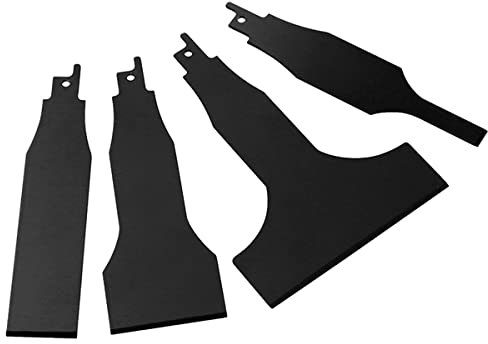 Reciprocating Saw Scraper Blade 4Pcs 10/30/50/100mm Sturdy Scraping Tool Attachment HCS Tile Cleaning Tool Professional Tile Mud Saber Shovel for Tile Floor