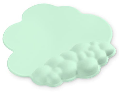 ATTACK SHARK Cloud Mouse Pad Wrist Rest Support,Ergonomic Mouse Mat,Non-Slip Base for Comfortable and Precise Control, Gaming Pad with Smooth Surface for Typing/Gaming Desk Accessories-Light Green