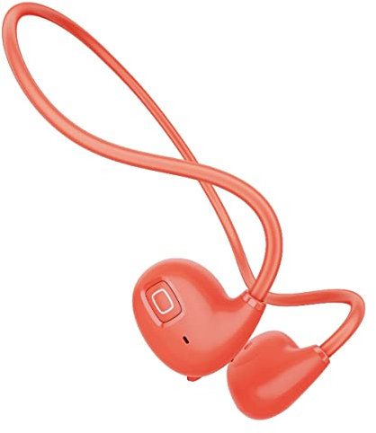 COMBLU Auriculares de conducción ósea, auriculares inalámbricos Bluetooth 5.2 con micrófono, conexión rápida y estable, IPX5, a prueba de sudor, para deportes, correr, fitness (naranja)