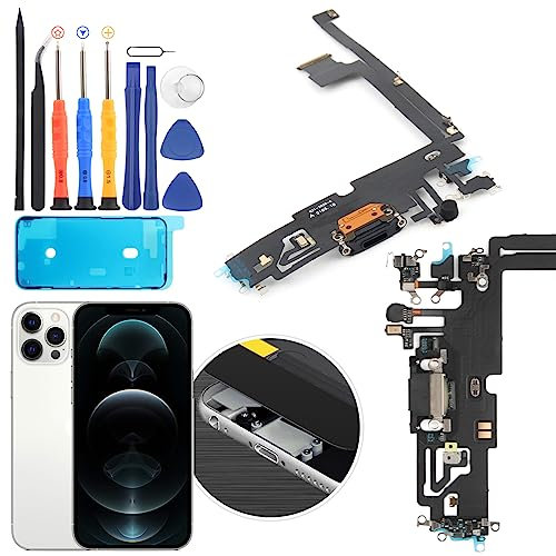 RongZy Conector de Carga Compatible con iPhone 12 Pro MAX USB Dock Conector de Repeusto con Cable Flex con Herramientas