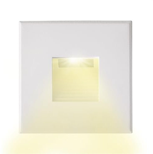 INNOVATE LED Einbaustrahler 24V DC Treppenbeleuchtung [ColorSwitch Wandleuchte Innen & LED Strahler Außen] Indirekte Beleuchtung Unterputzdose (Weiß, Eckig - Auslass Eckig, Warmweiß 3000 K)