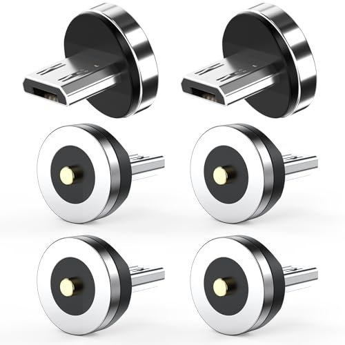 SUNTAIHO Micro USB Magnet Adapter für Magnetisches Ladekabel Zubehör 6 Stück Staubschutz Verbinder Micro USB Magnetisches Stecker für Magnet Ladekabel