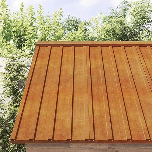 Homgoday Panneaux de toit 12 pièces Rouille 80 x 44 cm en acier Corten, panneaux décoratifs pour murs pour meubles d'intérieur/extérieur de chambre à coucher