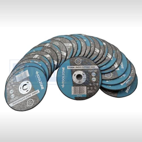 Dunnet Tools 76mm Cutting Disc for Angle Grinder | Heavy Duty Metal Cutting Discs 1mm Thin | INOX Stainless Steel Grinder Disc, 3 | Grinder Blades for Iron, Steel & Porcelain Tile Cutting, 25 Psc