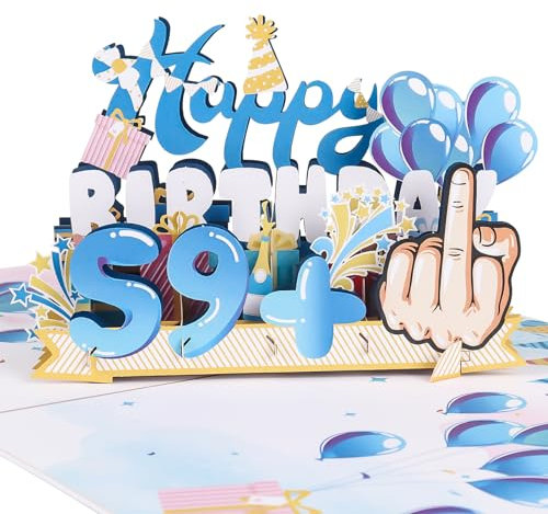 Geburtstagskarte zum 60. Pop Up Grußkarten, Lustige Geburtstagskarte, 59 + 1, Geburtstagskarten mit Umschlag für Frauen Männer, Personalisierte Geschenke