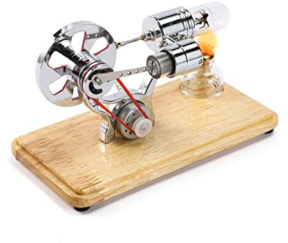 VISLONE Stirling engine motor kits, steam engine model building kits, mini hot air Stirling engine motor model colorful LED generator science kit