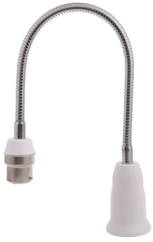 Gissroys B22 To E27 Extender Light Holder Adapter 360° Adjustable Flame Retardant PBT Extension LED Lamp Base Bulb Socket Adapter Rotatable Light Bulb Socket