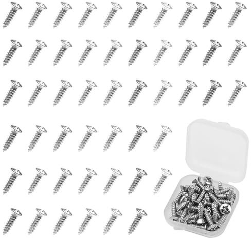 Armastuse Kit de vis pour guitare, 50 pièces, vis pour pickguard pour guitare, basse, électrique, protections (argent)