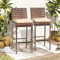 VINGLI Outdoor Barhocker 2er Set mit Kissen Weide Barhocker, Barhöhe, Terrassenstühle Outdoor Rattan Hocker für Garten Pool Rasen Hinterhof