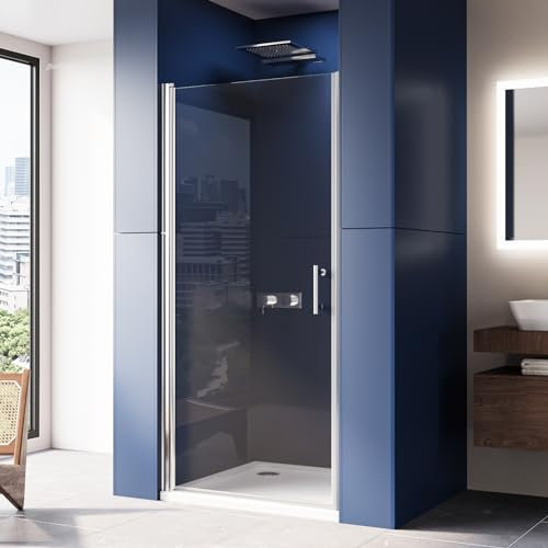 LUXESPIRE Duschkabine Einzelschwingtür in Nische 70cm Breit 6mm ESG NANO Glas Höhe 195cm Duschtür