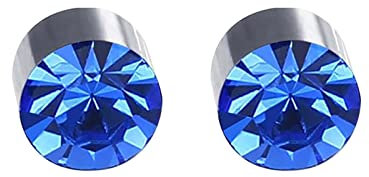 TianWlio Ohrringe Anhänger Schmuck Party Hochzeit Magnetische Akupressur-Schlankheits-Ohrringe Magnetische Ohrringe Non Piercing Akupressur-Ohrringe Kristalle Ohrringe Hängend Cubic (Blue, One Size)