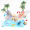 35 Stück Strand Deko Miniatur Set,Strand-Mikrolandschaft,Miniatur-Ornament-Set für DIY,Miniliegestuhl Strandkorb Sonnenschirm Kleine Palme Deko Sommerliche Garten-Deko,für DIY Garten Dekoration