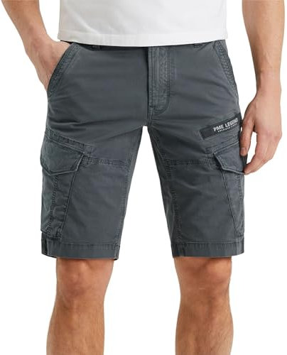 PME Legend Herren Short NORDROP Cargo - Regular Fit - Grau Blau Grün Beige, Größe:W 36, Farbe:Turbulence 9117