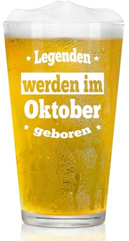 Joymaking Bierglas - Geburtstagsgeschenk für Männer im Oktober, Sinnvolle Lustige Geschenke für Papa, Freund, Mitarbeiter, Sohn, Opa - 15oz