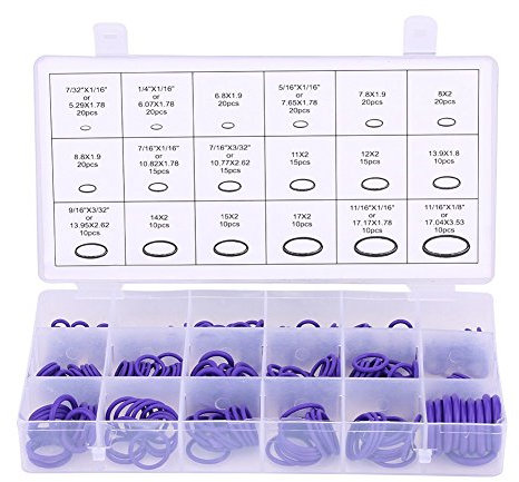 Gummi-O-Ring-Dichtungs-Set, Klimaanlage, Kompressor, Unterlegscheibe, Dichtungen, 270 Stück (PURPLE)