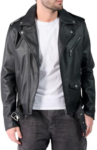 BARONE Giacca in Vera Pelle Uomo Made in Italy - Chiodo per Ogni Occasione
