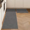 LEKEEPGO Küchenteppich Waschbar rutschfest 43x75cm+43x150cm, 2 Stück Küchenläufer rutschfest, Küchen Teppiche, Waschbarer Teppich Läufer Flur, Saugfähig Teppichläufer für Küche,Flur,Waschküche, Grau