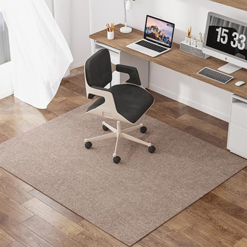 Rechteckige Schreibtischstuhlmatten, rutschfester Bodenbelag aus Hartholz, Bodenschutzmatten, Gaming-Rollstuhl-Matten, Computerstuhlmatte, kratzfest (150 x 120 cm, braun)