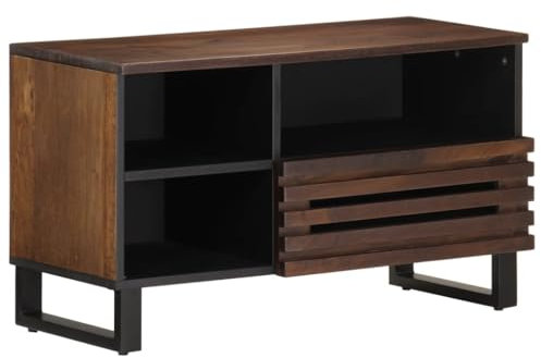 vidaXL Mueble de TV Madera Maciza Mango marrón 80x34x46 cm