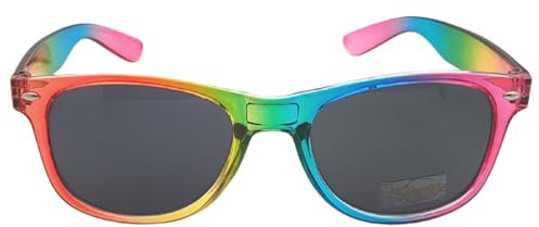 YUPDFGB Regenbogen Retro Sonnenbrillen, Partybrille Festival Must Haves Bunte Sonnenbrille Zubehör Damen Herren Kinder, Lustige Brillen Coole Sonnenbrille