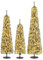 COSTWAY Artificial Christmas Tree Set of 3, Snowy Xmas Tree with PVC Branch Tips and Warm White LED Lights, Pre-Lit Slim Pencil Xmas Decoration Tree (4FT+5FT+6FT)