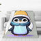 GFXEDSAH Niedlicher Pinguin-Druck, tragbar, ultraweiche Flanelldecke, vielseitig einsetzbar, für Bettwäsche, Sofa und Reise, Klimaanlage