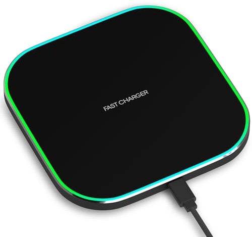 Strex Kabelloses Ladepad 15W - Inklusive Kabel - QI-Schnellladegerät - Wireless Charger - Induktive Ladestation - LED-Anzeige - Schwarz