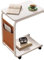 Generisch C-förmiger Beistelltisch mit Rollen, Doppelschichtiger Beistelltisch für Sofas, Wohnzimmer Nachttisch und kleine Wohnräume, Walnussfarbe, 15.75 x 11 x 24.75 Zoll